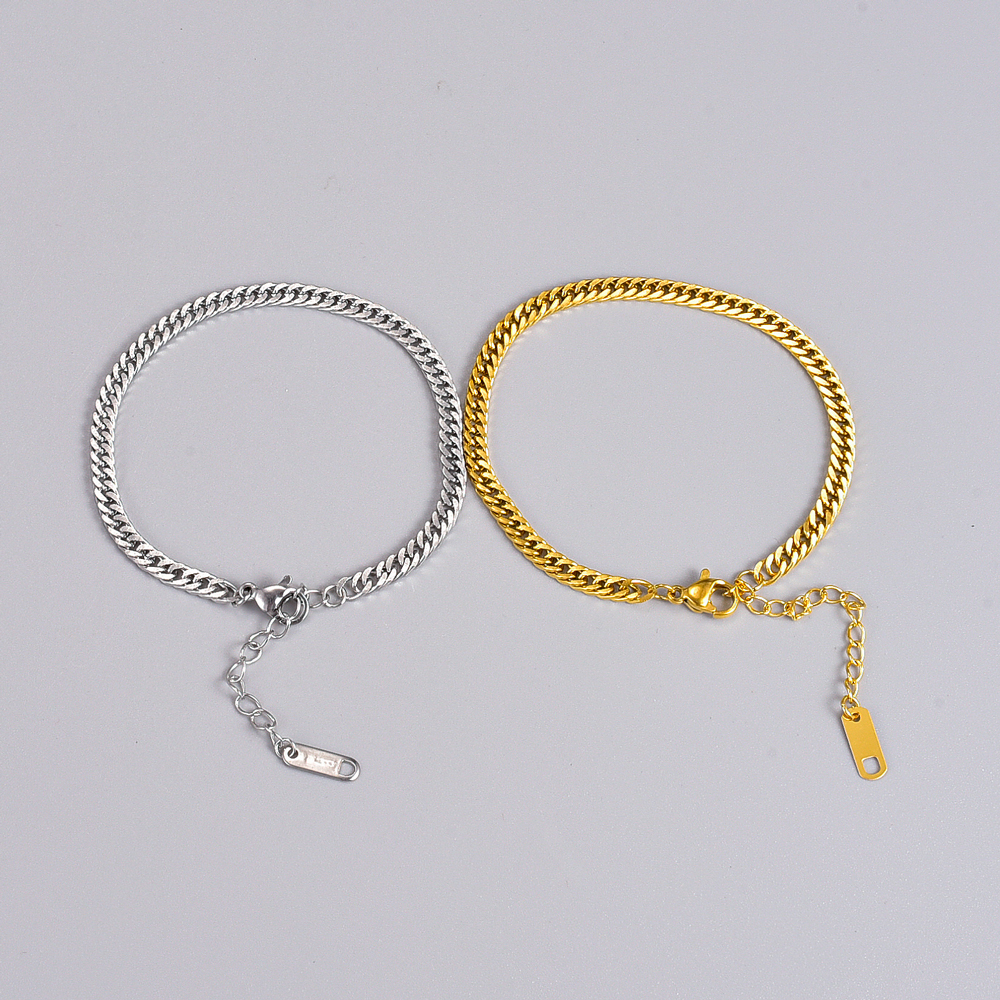 Simple Style Solid Color Titanium Steel Bracelets Plating Stainless Steel Bracelets display picture 1