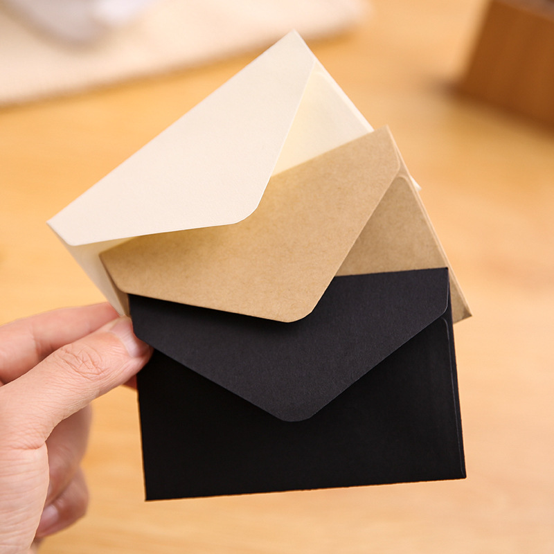 Retro Square Mini Envelope Kraft Paper Envelope Small Greeting Card Storage Envelope Wholesale display picture 2