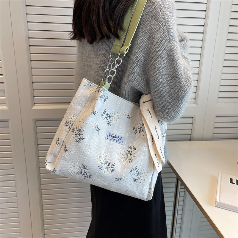 Women's Fashionable Minority All-match Printed Canvas Shoulder Bag Large Capacity Fashion Commuter Tote Bag 27cm * 31cm * 26.5cm display picture 2