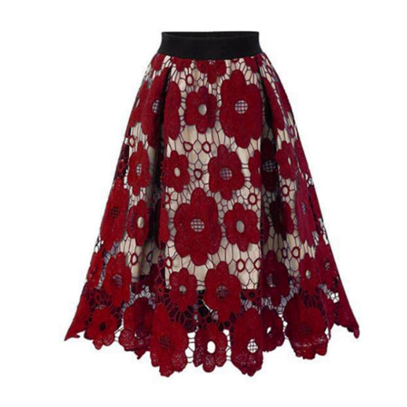Women's Skirt Casual Lace Flower Midi Dress Daily display picture 3