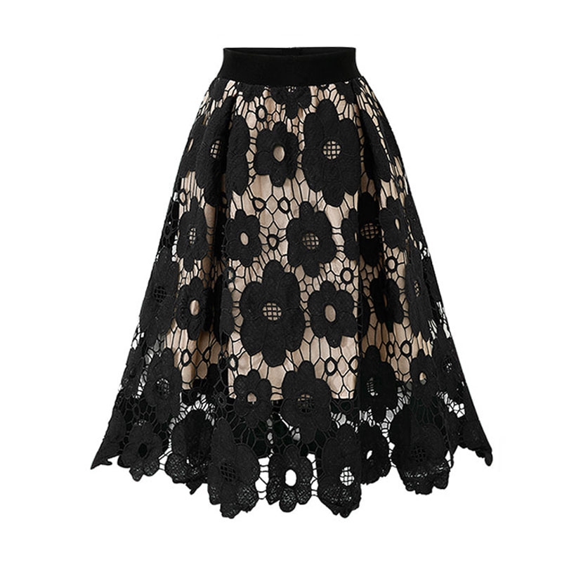 Women's Skirt Casual Lace Flower Midi Dress Daily display picture 5