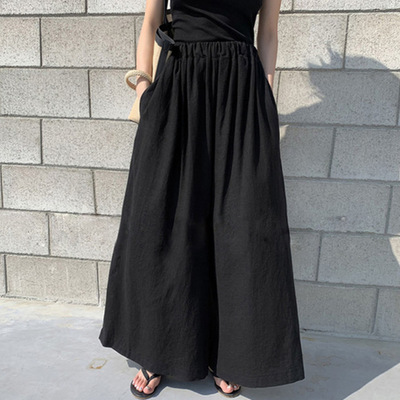 Women's Daily Casual Solid Color Ankle-length Wide Leg Pants display picture 3