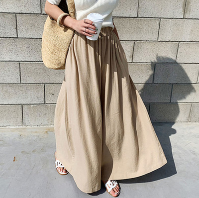Women's Daily Casual Solid Color Ankle-length Wide Leg Pants display picture 4