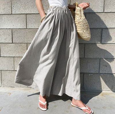Women's Daily Casual Solid Color Ankle-length Wide Leg Pants display picture 5