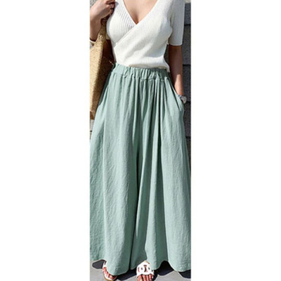 Women's Daily Casual Solid Color Ankle-length Wide Leg Pants display picture 7