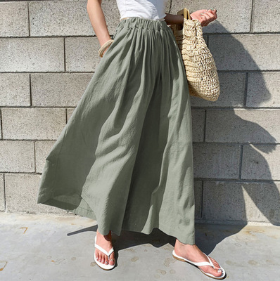 Women's Daily Casual Solid Color Ankle-length Wide Leg Pants display picture 10