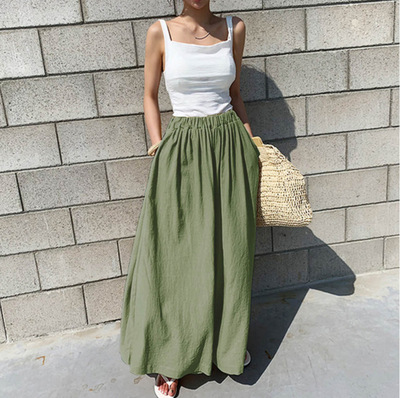 Women's Daily Casual Solid Color Ankle-length Wide Leg Pants display picture 9