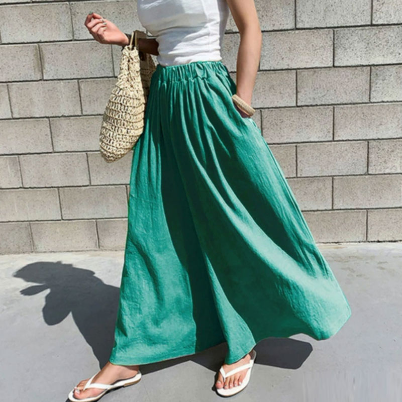 Women's Daily Casual Solid Color Ankle-length Wide Leg Pants display picture 13