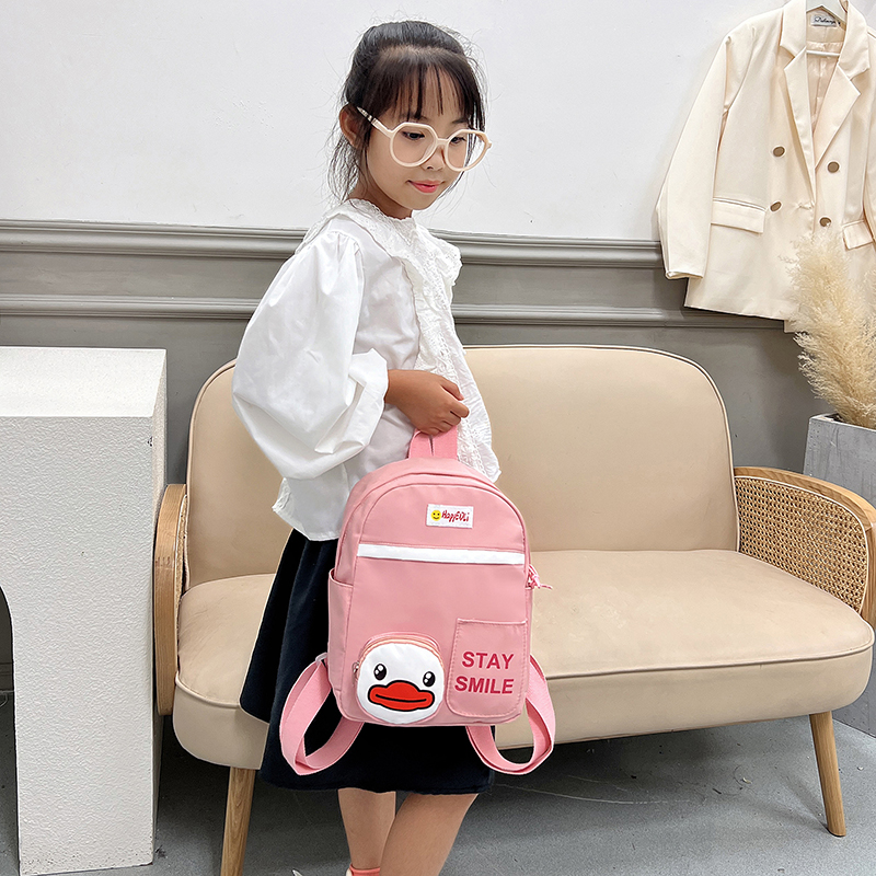 Girl's Medium All Seasons Canvas Cartoon Cute Square Zipper Fashion Backpack display picture 2