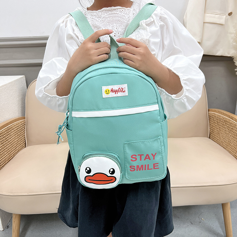 Girl's Medium All Seasons Canvas Cartoon Cute Square Zipper Fashion Backpack display picture 4