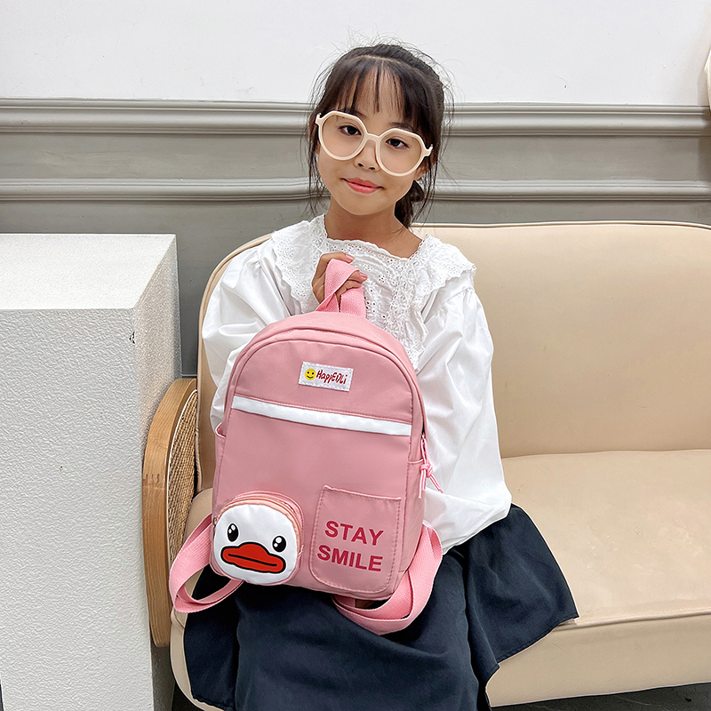 Girl's Medium All Seasons Canvas Cartoon Cute Square Zipper Fashion Backpack display picture 6
