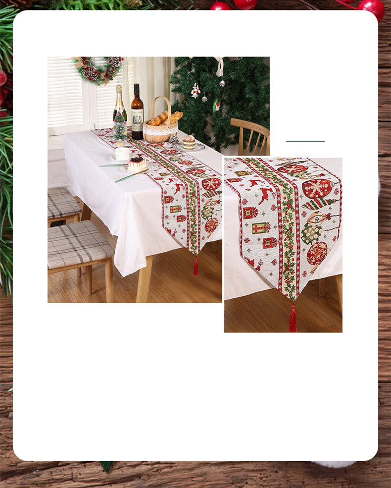 Christmas Christmas Tree Santa Claus Elk Polyester Christmas Tablecloth display picture 3