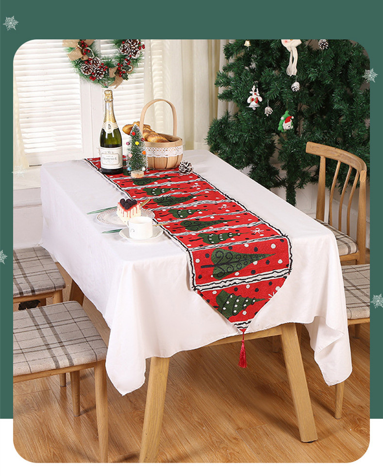 Christmas Christmas Tree Santa Claus Elk Polyester Christmas Tablecloth display picture 4