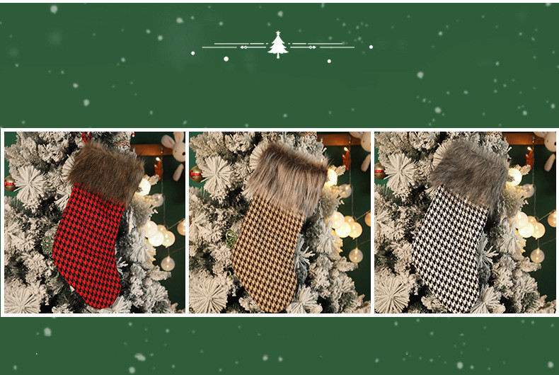 Christmas Lattice Cloth Party Christmas Socks display picture 2