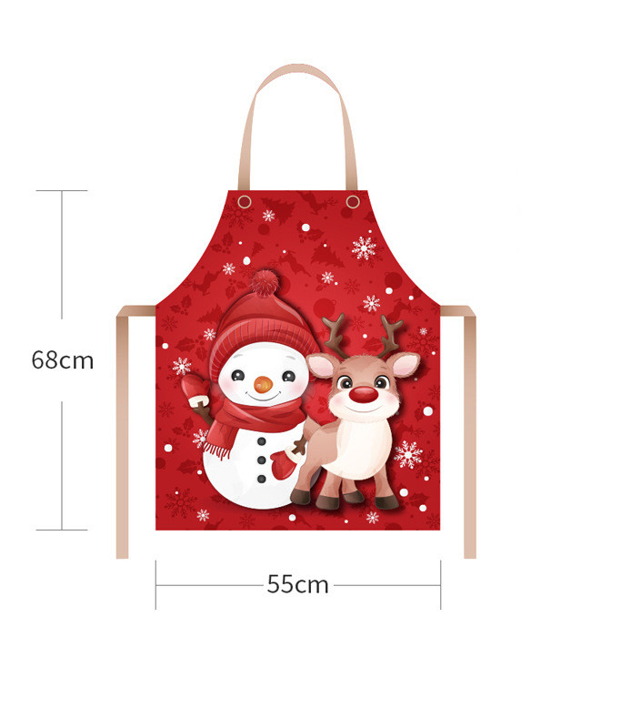 Christmas Santa Claus Snowman Polyester Indoor Aprons Costume Props display picture 6