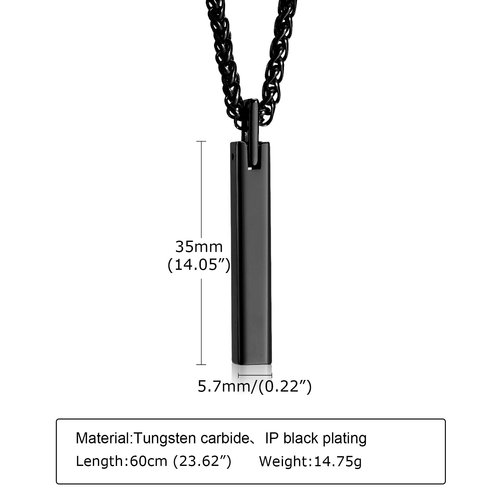 Stainless Steel Simple Style Three-dimensional Rectangle Pendant Necklace display picture 1