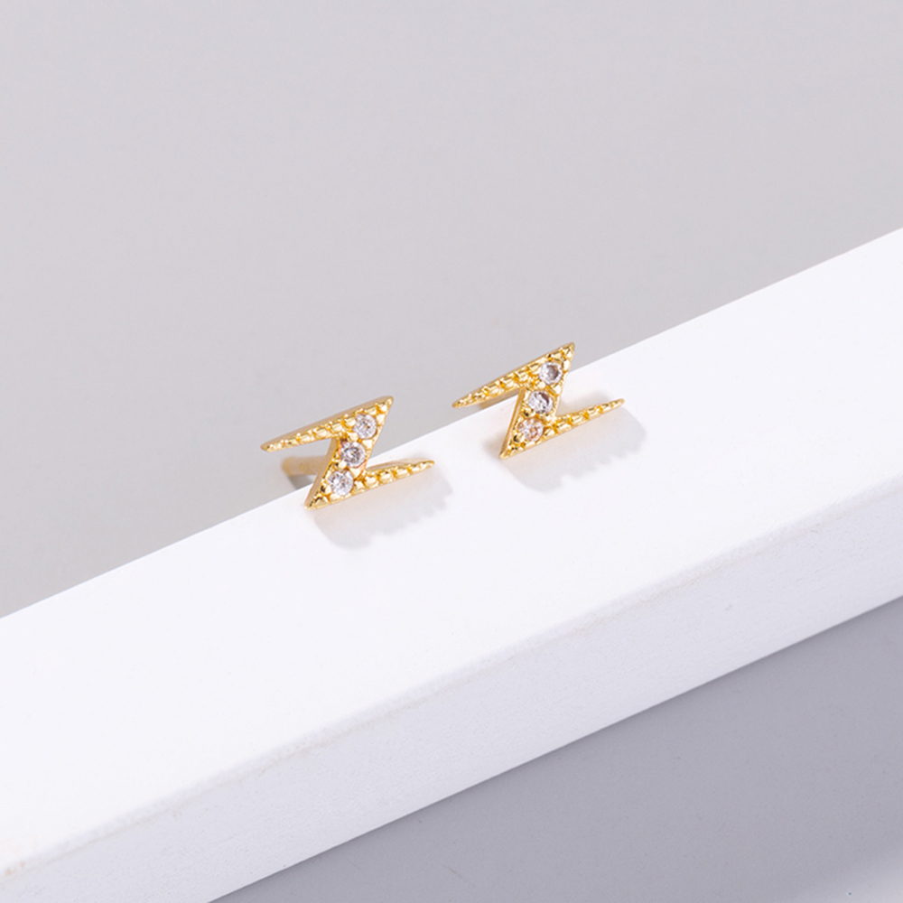 Fashion Four Leaf Clover Letter Flower Copper Ear Studs Inlay Zircon Copper Earrings 1 Pair display picture 22