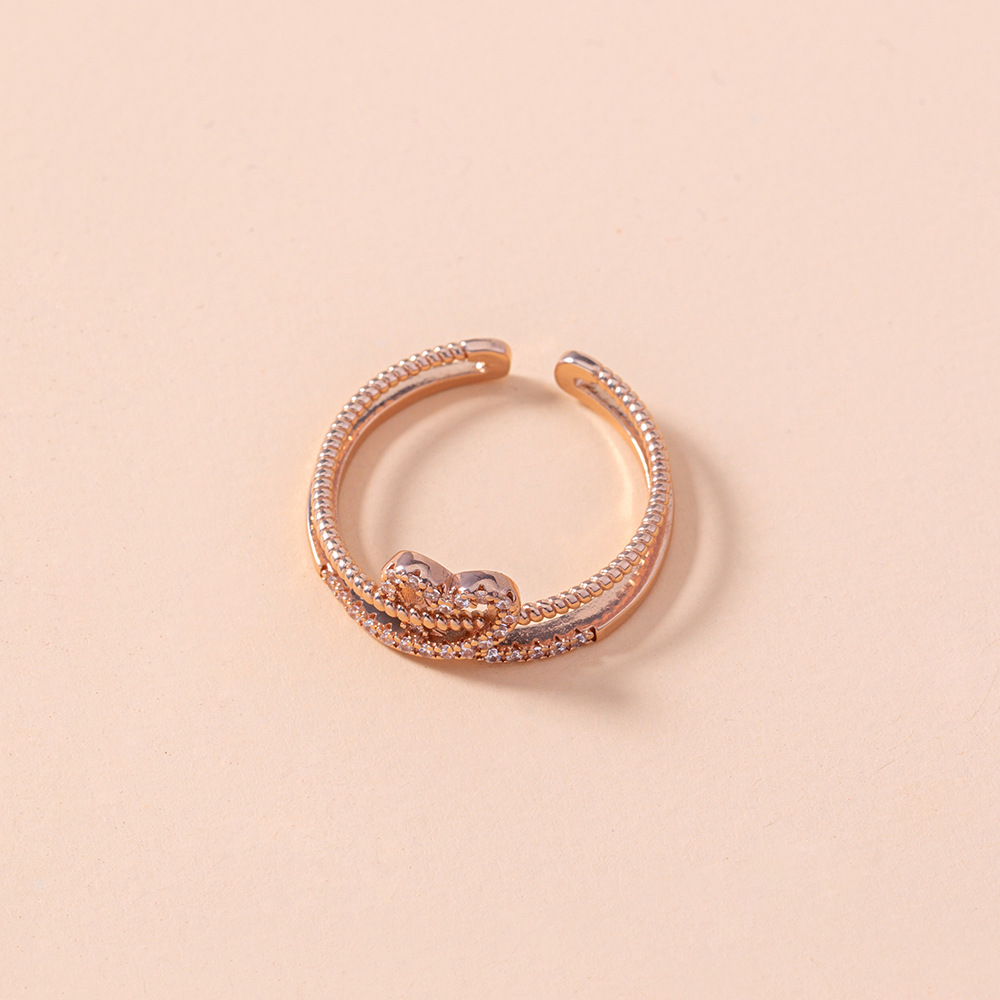 Classic Style Square Star Heart Shape Copper Open Ring Plating Zircon Copper Rings 1 Piece display picture 7