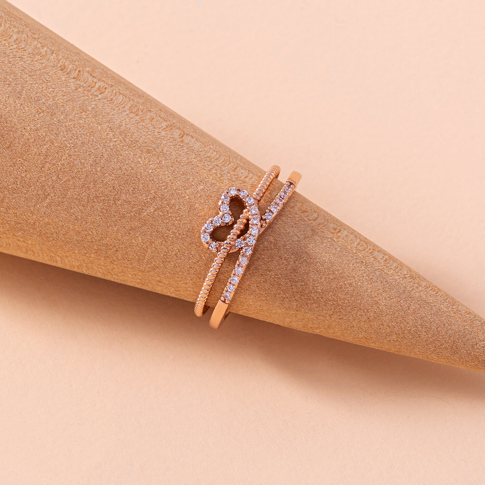 Classic Style Square Star Heart Shape Copper Open Ring Plating Zircon Copper Rings 1 Piece display picture 8