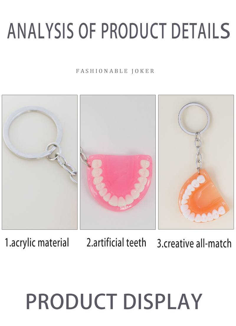 Funny Teeth Arylic Acrylic Bag Pendant Keychain display picture 3