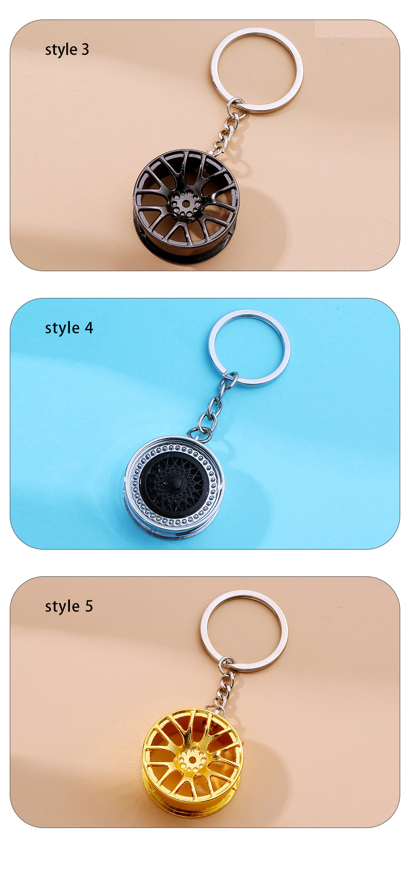 Cool Style Solid Color Alloy Shiny Metallic Plating Bag Pendant Keychain display picture 5