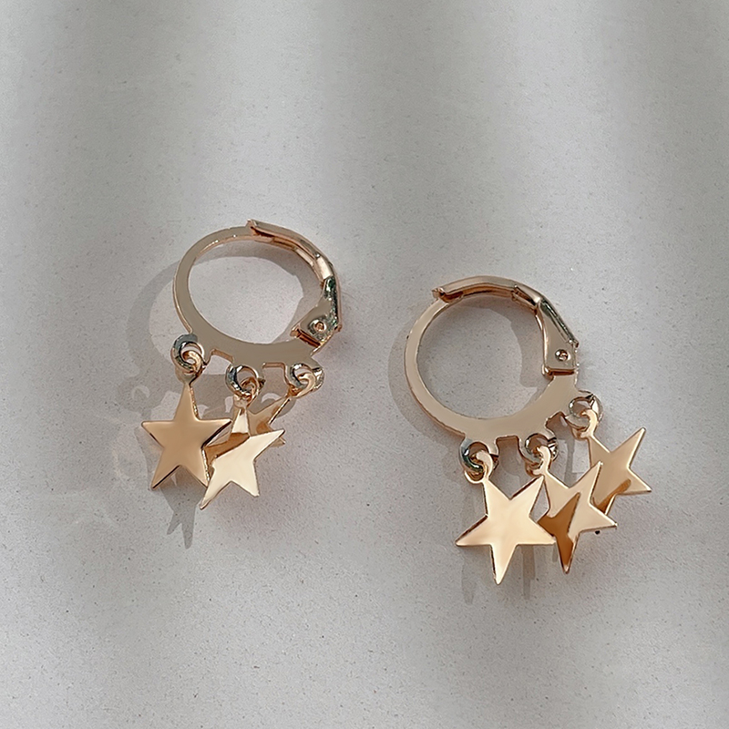 Simple Style Star Alloy Plating Drop Earrings 1 Pair display picture 1