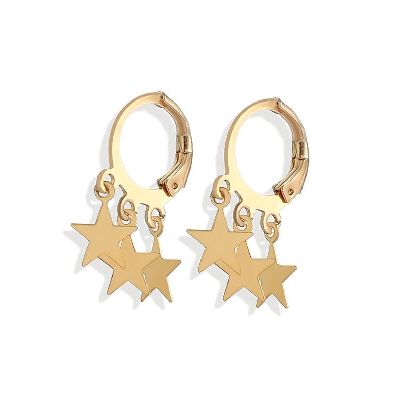 Simple Style Star Alloy Plating Drop Earrings 1 Pair display picture 2