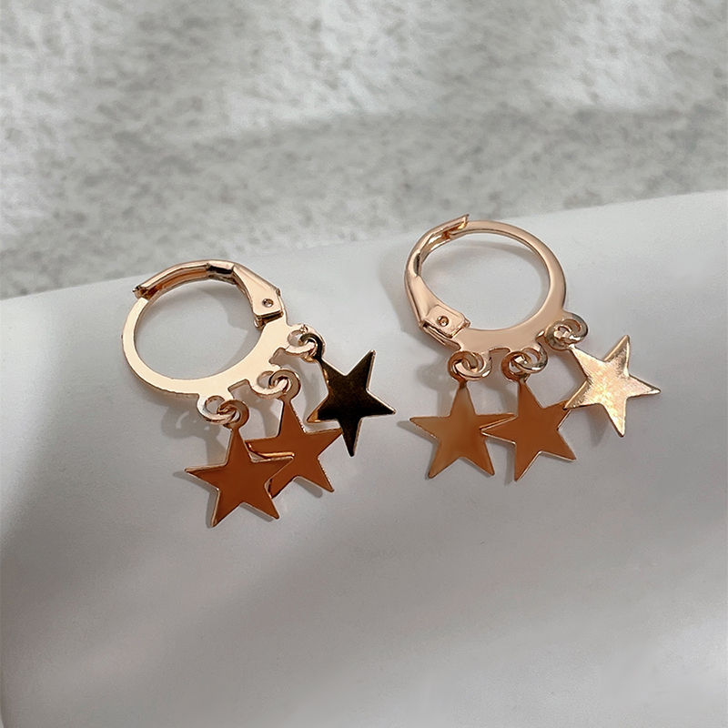 Simple Style Star Alloy Plating Drop Earrings 1 Pair display picture 3