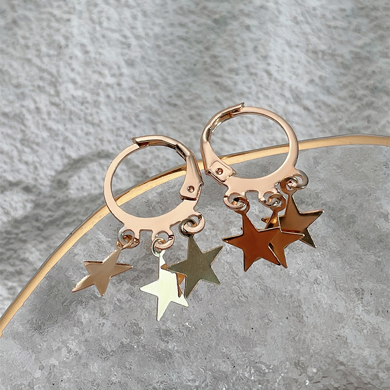 Simple Style Star Alloy Plating Drop Earrings 1 Pair display picture 4