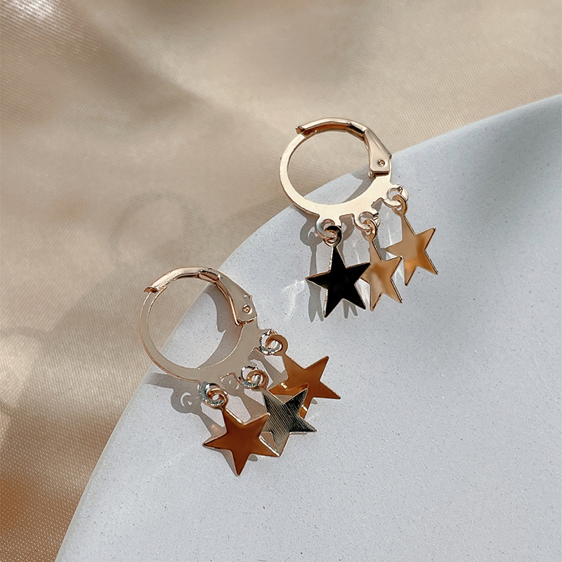 Simple Style Star Alloy Plating Drop Earrings 1 Pair display picture 6