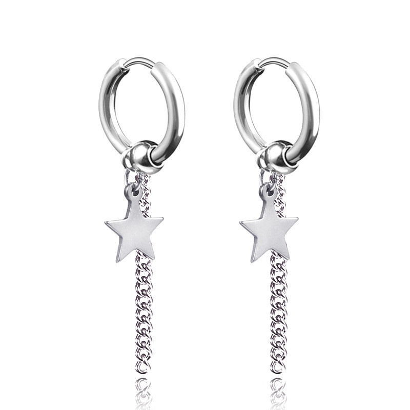 Fashion Star Stainless Steel Dangling Earrings Plating Stainless Steel Earrings 1 Piece display picture 1