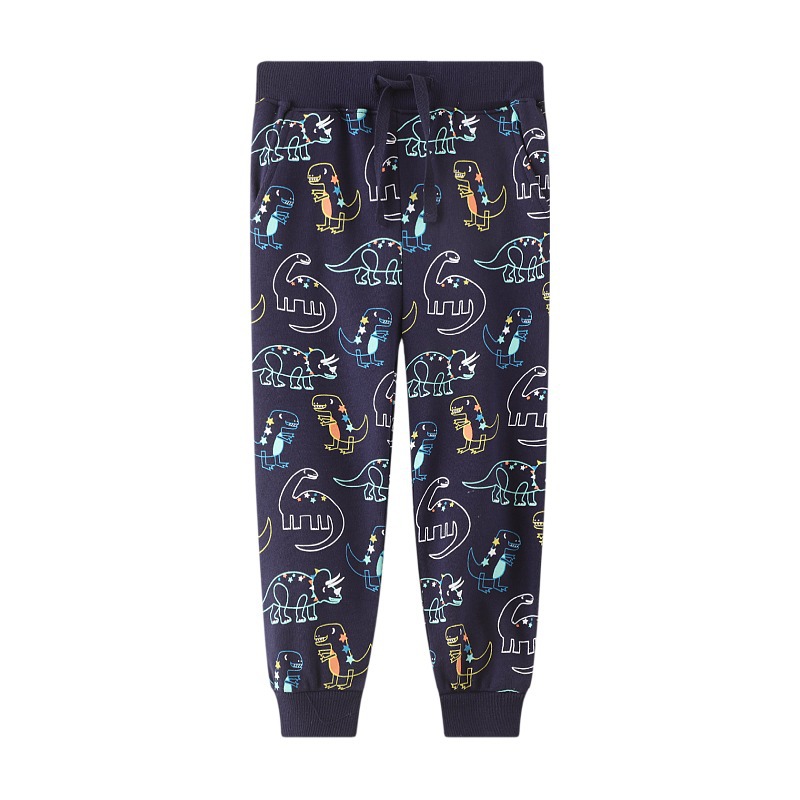 Casual Dinosaur Cotton Boys Pants display picture 1