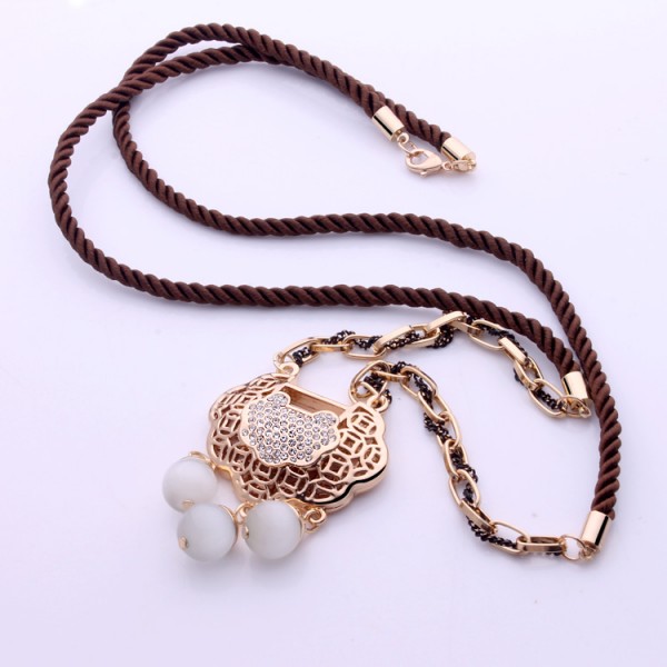 Style Simple Fermer À Clé Alliage Évider Strass Opale Pendentif display picture 3