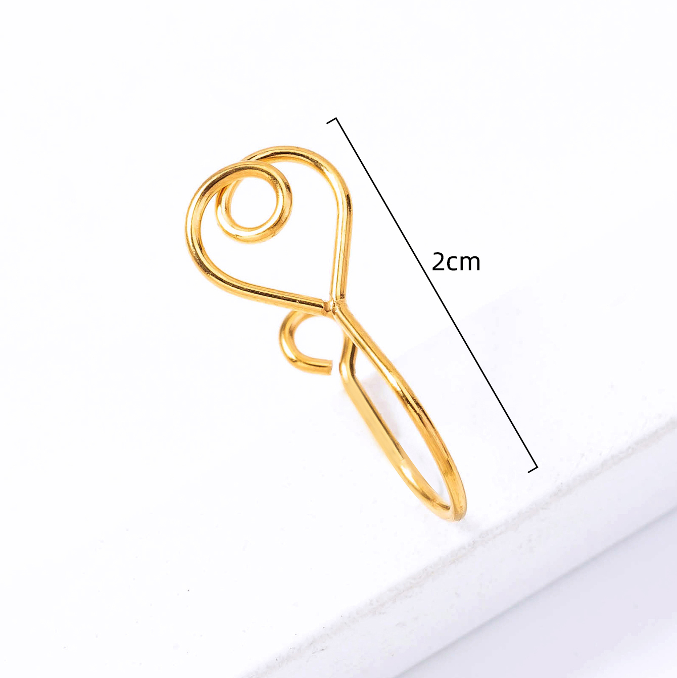 Simple Style Geometric Stainless Steel Plating Zircon Nose Ring 1 Piece display picture 10