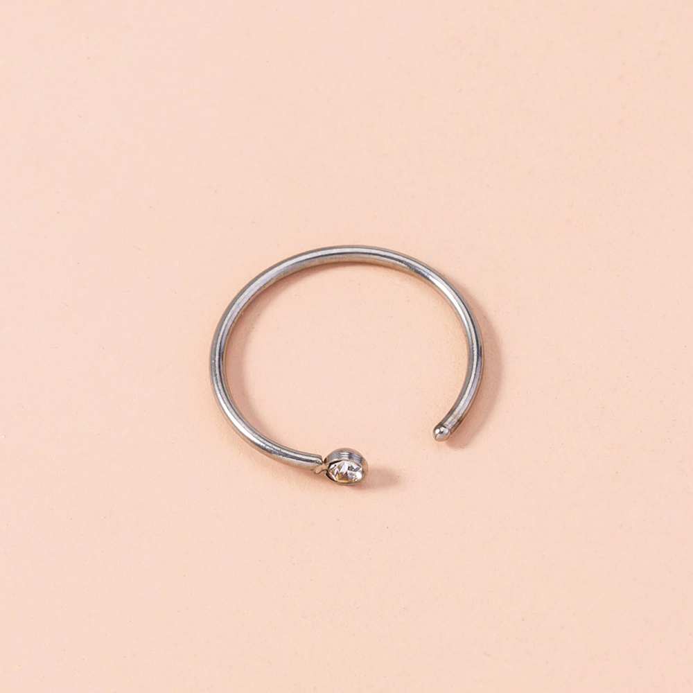 Simple Style Geometric Stainless Steel Plating Zircon Nose Ring 1 Piece display picture 25