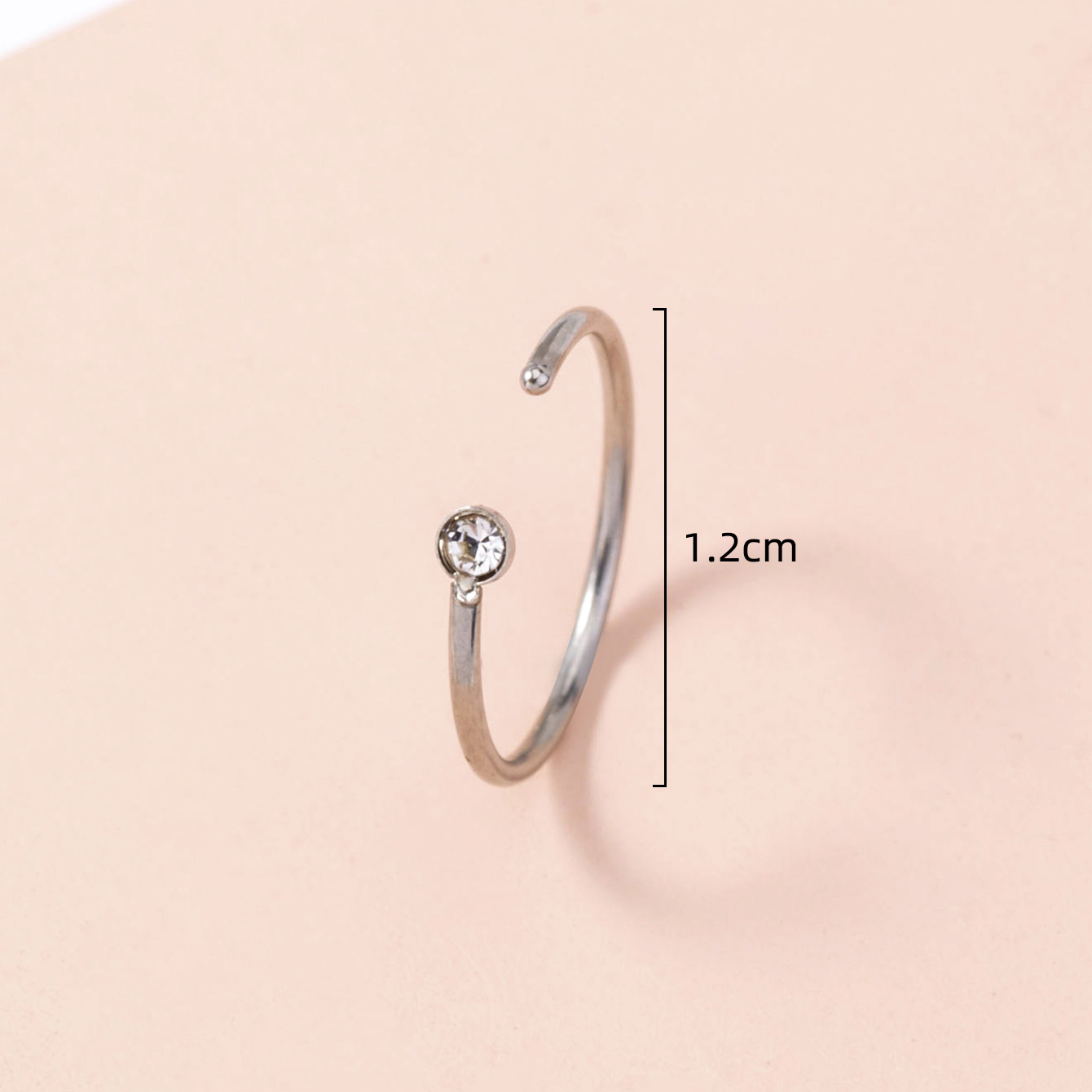 Simple Style Geometric Stainless Steel Plating Zircon Nose Ring 1 Piece display picture 26