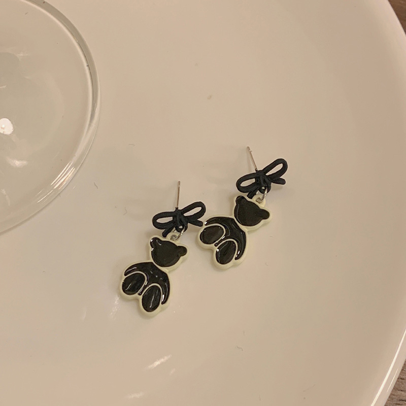 Cartoon Style Bear Alloy Bowknot Women's Drop Earrings 1 Pair display picture 4
