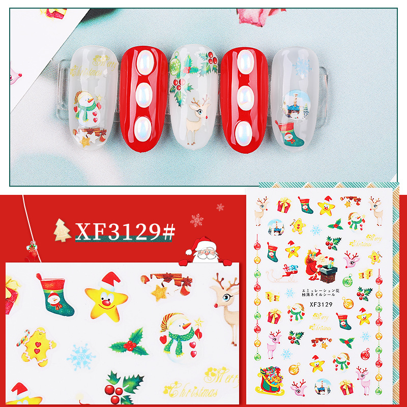 Cute Christmas Tree Snowflake Christmas Stickers Nail Decoration Accessories display picture 10