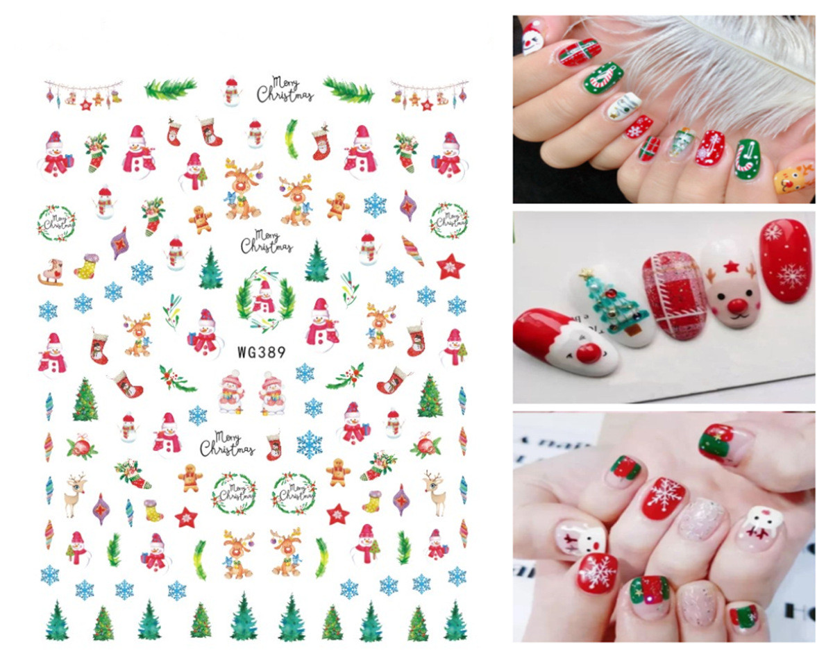 Cute Christmas Tree Snowflake Christmas Stickers Nail Decoration Accessories display picture 9