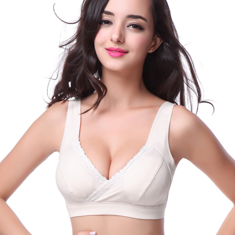Polka Dots Adjustable Neutral Cotton Breastfeeding Nursing Bras display picture 4