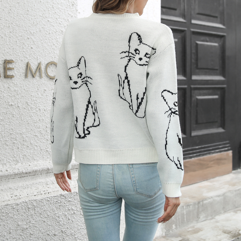 Women's Sweater Long Sleeve Sweaters & Cardigans Casual Cat display picture 1