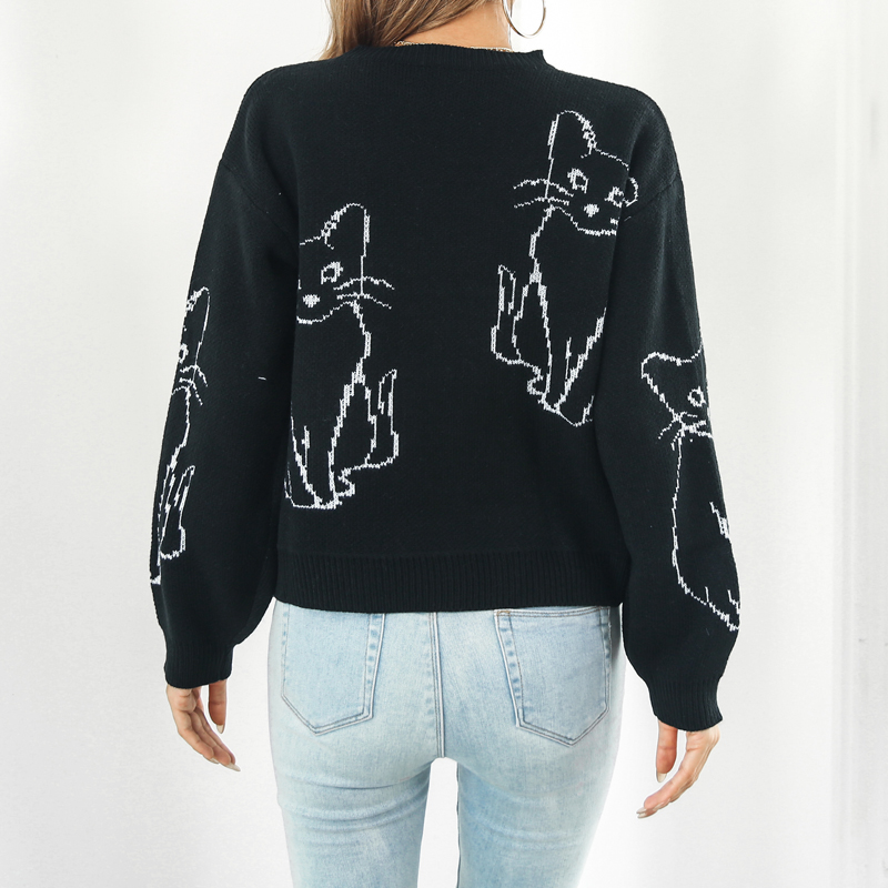 Women's Sweater Long Sleeve Sweaters & Cardigans Casual Cat display picture 7