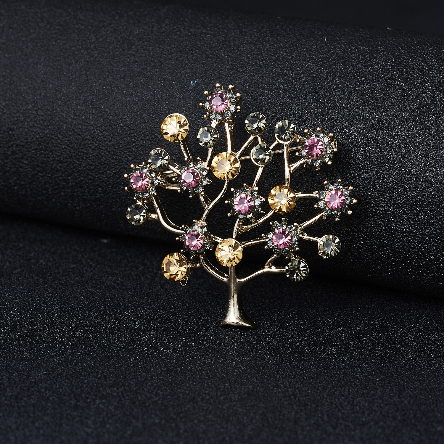Vintage-stil Baum Feder Legierung Überzug Juwel Perle Unisex Strass Broschen display picture 11
