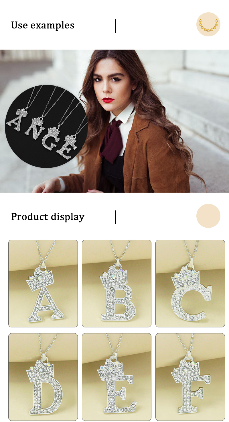 Simple Style Letter Alloy Plating Rhinestones Women's Pendant Necklace 1 Piece display picture 4