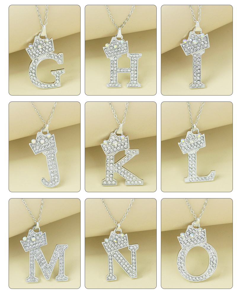 Simple Style Letter Alloy Plating Rhinestones Women's Pendant Necklace 1 Piece display picture 5