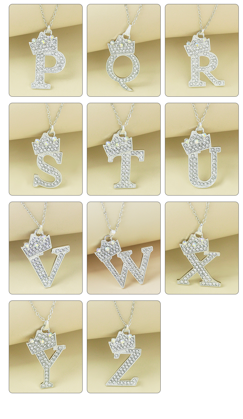 Simple Style Letter Alloy Plating Rhinestones Women's Pendant Necklace 1 Piece display picture 6