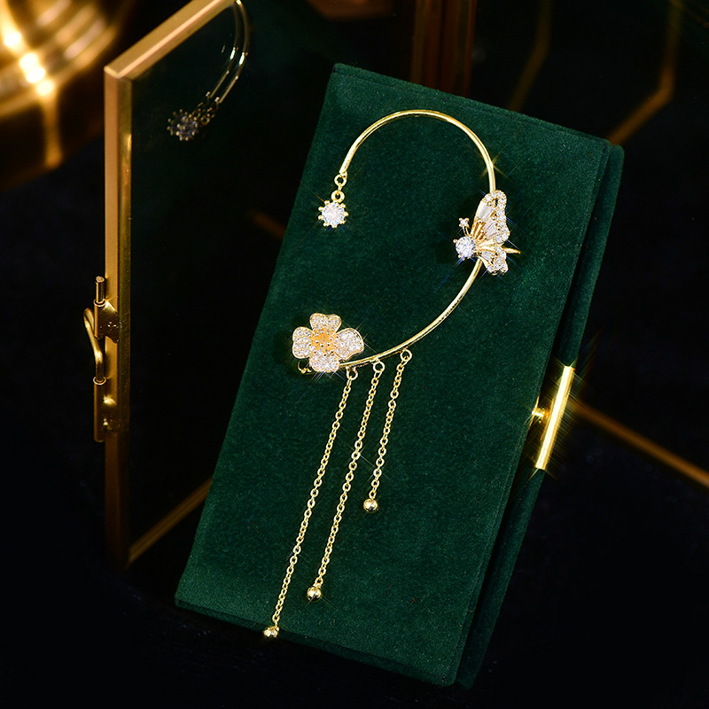 Moda Flor Mariposa Aleación Embutido Diamantes De Imitación Mujeres Pinzas Para Las Orejas 1 Pieza display picture 11