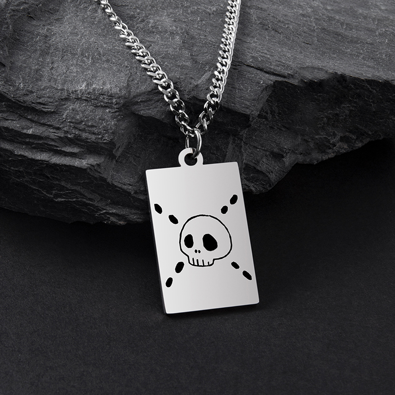 Fashion Skull Stainless Steel Pendant Necklace Hollow Out Stainless Steel Necklaces 1 Piece display picture 2