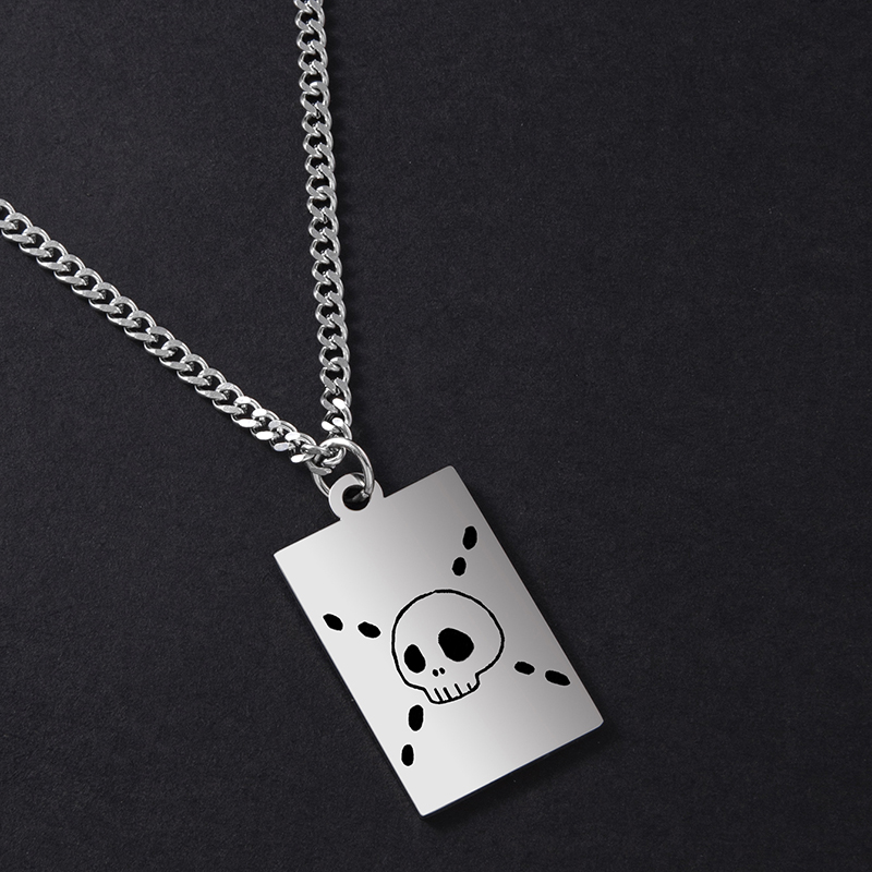 Fashion Skull Stainless Steel Pendant Necklace Hollow Out Stainless Steel Necklaces 1 Piece display picture 3