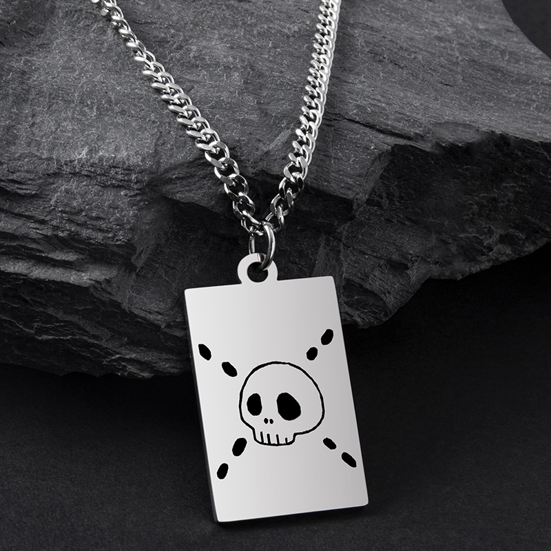 Fashion Skull Stainless Steel Pendant Necklace Hollow Out Stainless Steel Necklaces 1 Piece display picture 4